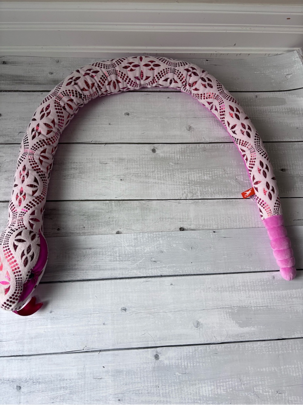 Wild Republic Plush Pink Snake with Rattle Sound